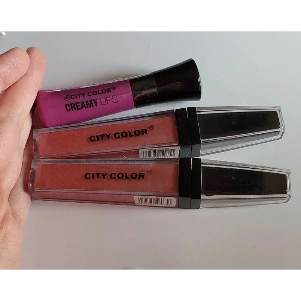 City Color LOT Blackberry Mojito 2x Lipgloss Coral